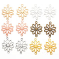 6Color Double Hole Flower Charms Connector Charms Pendant for DIY Fashion Jewelry Bracelet Making Accessories 25*19mm Q132
