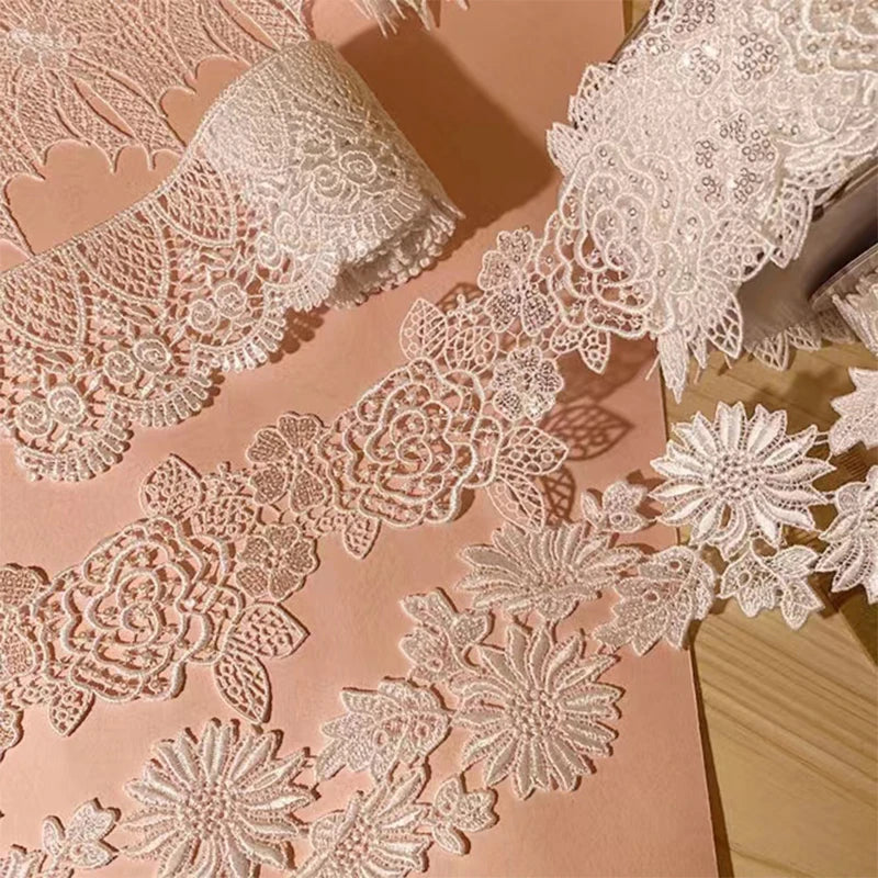 Zeal 3d Beaded Flower Trim Lace Embroidered Ribbon Edge