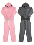 Men's Vintage Zip-up Hoodie & Flared Pants | Stacked Sweatpants 2 Piece Set | Straight Leg Casual Jogging Suit