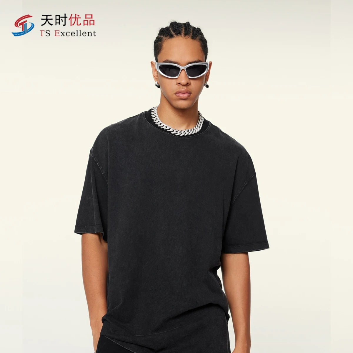 DTG Custom Logo Heavy 100% Cotton Heavyweight Streetwear T-Shirts Drop Shoulder Oversized Vintage Acid Wash T Shirt for Men