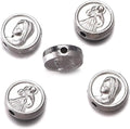 60pcs Silver Round Beads Our Lady Medal Floral Rosary Centerpiece Cross Jesus Virgin Mary Catholic Crucifix 10x10x4mm