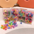 36pcs Per Square Box Mini Flower Star Hair Claw Clips Mouse Design for Girls and Toddlers