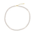 RINNTIN GPN75 Natural Pearl Round Pearl Necklace for Women Choker 14K Real Gold Plated Chain Necklace Fine Jewelry