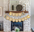Eid Outdoor Indoor Mantel Fireplace Party Decorations Supplies Moon Castle Lantern Signs Eid Mubarak Bunting Jute Banner