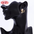 New Design Popular Jewelry Gold Plating Cz Hoop Huggie Earrings