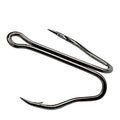 TAKEDO 3551 Short Handle Double Hook 6# - 2/0 Black Nickel Fishhook 2X Strength High Carbon Steel Fishing Hook for Frog Lure