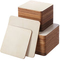Tailai Unfinished Wood Pieces Blank Squares Wood Pieces for DIY Crafts Projects