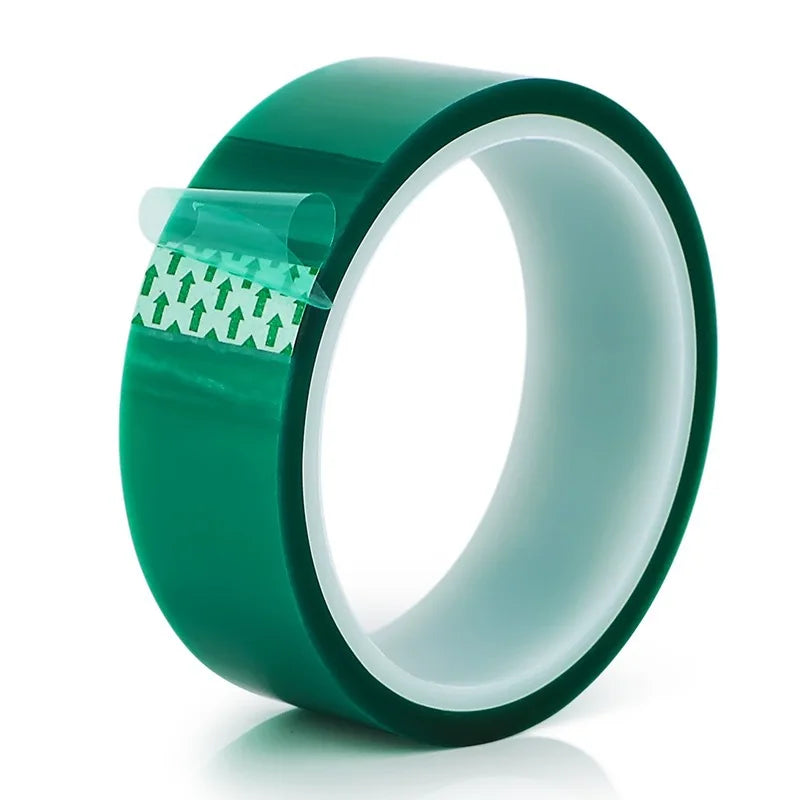 High Temperature Single Sided PET Polyester Film Masking Tape Green Silicone Adhesive 225C Heat Resistance for Sublimation