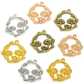 4 Color Garden Mushrooms Charms Alloy for Earring Necklace Pendants DIY Handmade Jewelry Accessories Making 26*24mm K37