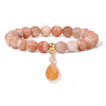 New Arrival Natural Sun Stone Beaded Bracelet for Unisex Classic Trendy Style with Tiger Eye Pendant Elastic Bracelet Gift