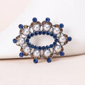 Fashion Jewelry White Pearl Flower Brooch Pins Crystal Rhinestone Garland Brooch for Women