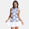 Custom Logo Knitted Sports Heat-Transfer Printed Breathable Casual Quick Dry UPF 50 Tennis Wear Sleeveless Dry Fit Women Golf