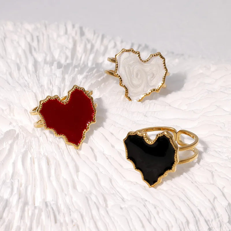 Beimai OEM Ring Heart-shaped Retro High-end Simple Stainless Steel Open Ring