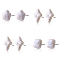 Hot Selling Freshwater Pearl Earrings Women Jewelry Stud Set Grade White Pearl Silver/Gold Plated