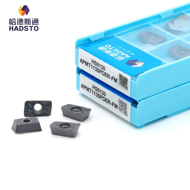 HADSTO CNC Milling Inserts Blade APMT1135PDER-FM-HS5130 Square Shoulder Carbide Milling Cutter High Hardness Steel Parts OEM