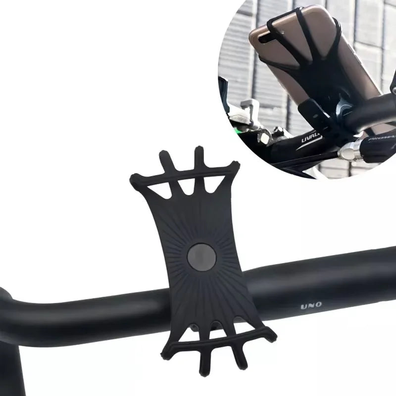RIDERACE Silicone Bicycle Phone Holder Motorcycle Phones Mobile Handlebar Bracket Cycling Phone Stand GPS Mount for 4-6.5 Inch