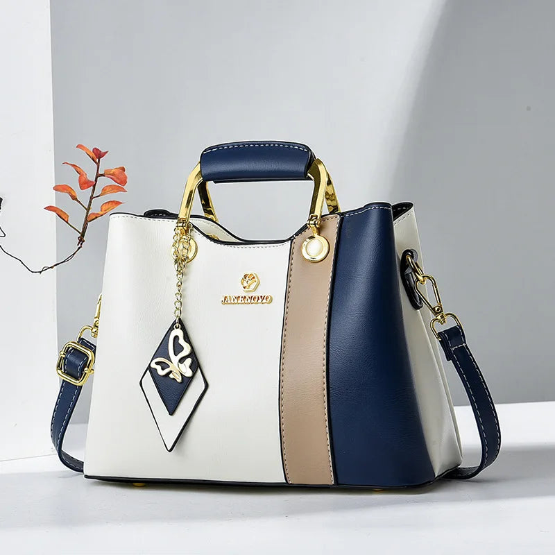 2025 New Single Shoulder Handheld Crossbody Bag for Middle-Aged Women Easy Match Casual Underarm PU Chain Decoration Zipper