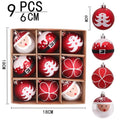 Wholesale Hot Sale Christmas Tree Ornaments Ball 9pcs 6cm Color Printing Plastic Christmas Ball