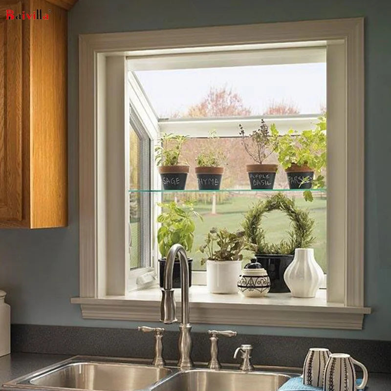 Modern Design Swing Style Soundproof Garden Windows Tempered Glass Aluminum Alloy Frame Stainless Steel Screen for Hotels