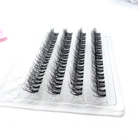 Private Label DIY Eyelash Extensions Kit Cluster Lashes with 15mm Length Synthetic Faux Mink Natural Soft and Thick CC Curl