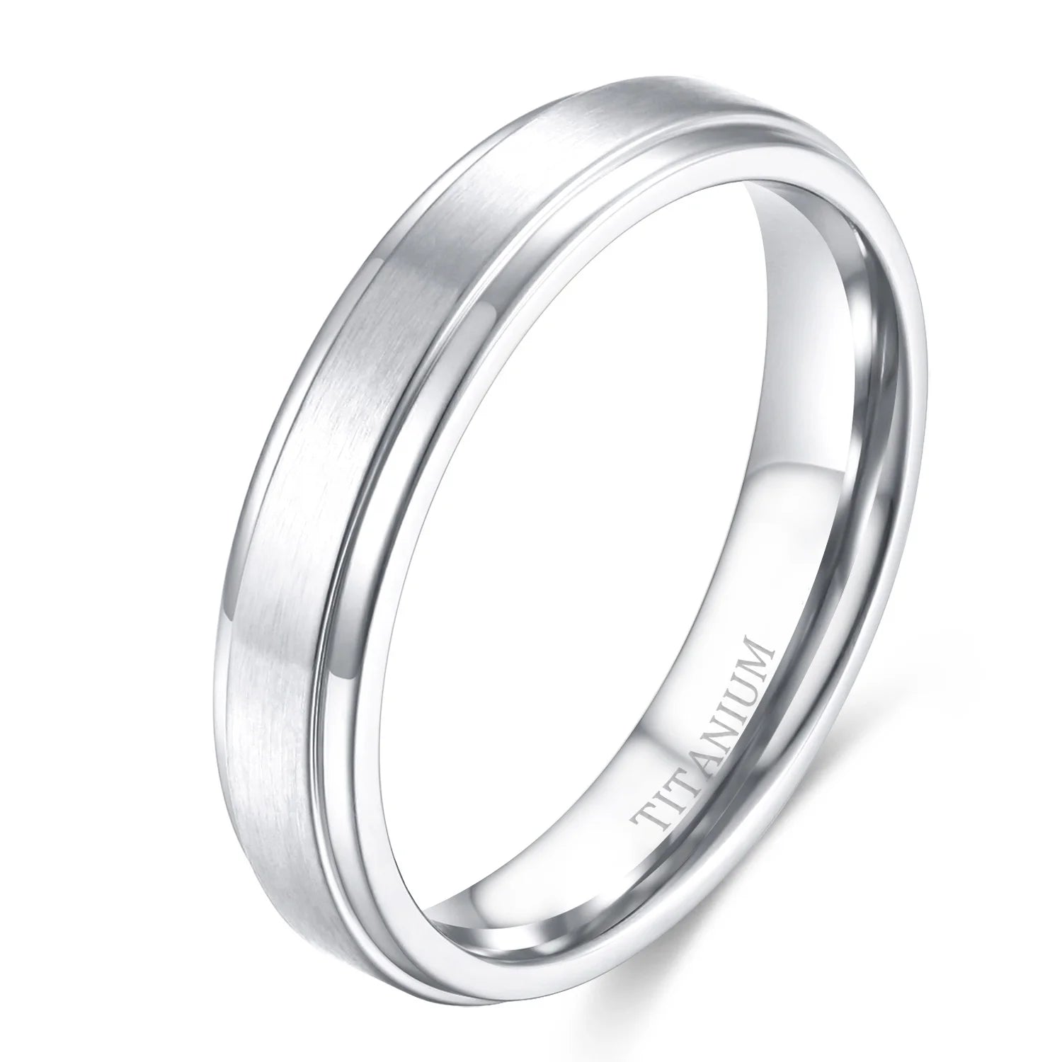 OAHLAN Factory Wholesale 4/6/8MM Classic Band Brushed Platinum Plated Titanium Rings for Couple Women Men's Wedding Engagement