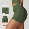 Women's Summer Breathable Cross Waist Gym Compression Shorts Seamless Side Mesh Design for Running Yoga Workout