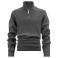 Men's New   Men's Warm Winter Woolen Sweater Breathable Knitted Outerwear Thick Half Height Zipper Collar for Spring