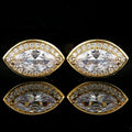 Men's Creative Eye Styling French Shirt Cufflinks Copper Crystal Zircon Engagement Wedding Anniversary Party Gift Luxury