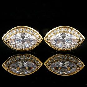 Men's Creative Eye Styling French Shirt Cufflinks Copper Crystal Zircon Engagement Wedding Anniversary Party Gift Luxury