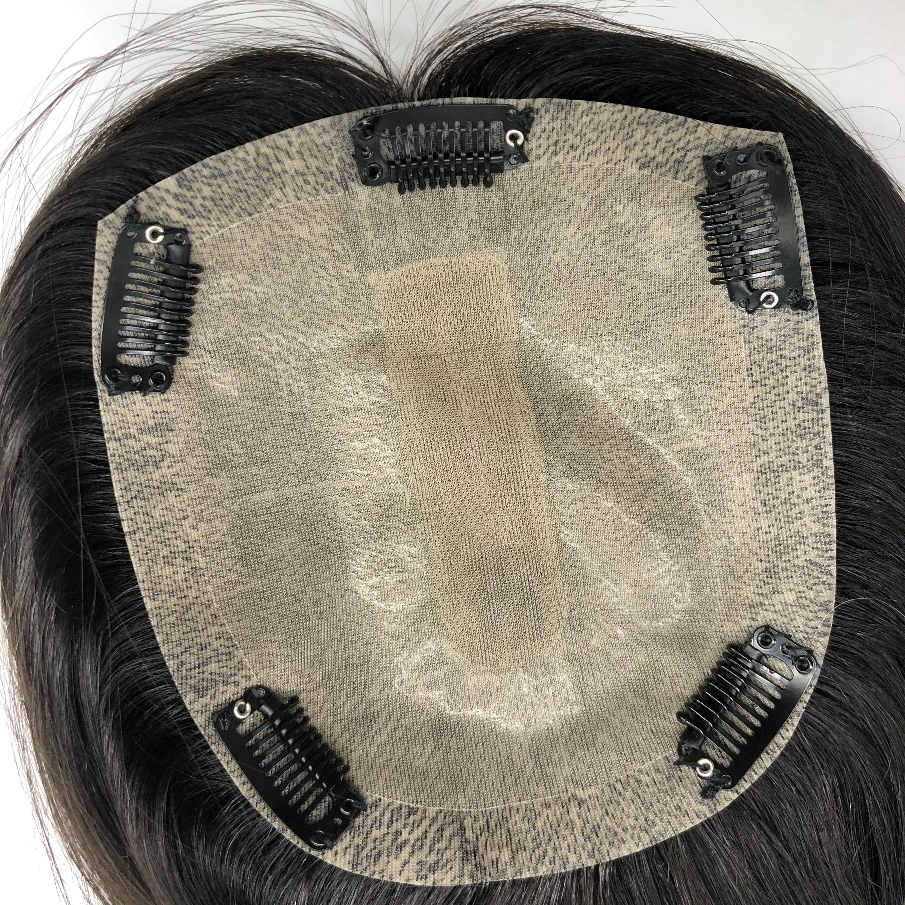 AU Natural Scalp Top European Hair Extension for Women Clip in Hairpiece 5.8x 6.2 Remy Hair Topper