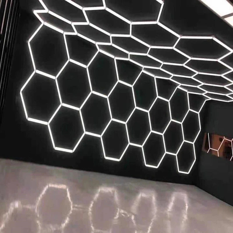 Canada Hexagon Led Pendant Light Car Paint Inspection Tunnel Autodetailing Hexagon Led Light for Ceiling