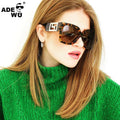 Fashion Oversized Square Frame Sunglasses Women Metal Letter Brand Design Sun Glasses for Men Vintage Travel Shades VE4402 Male