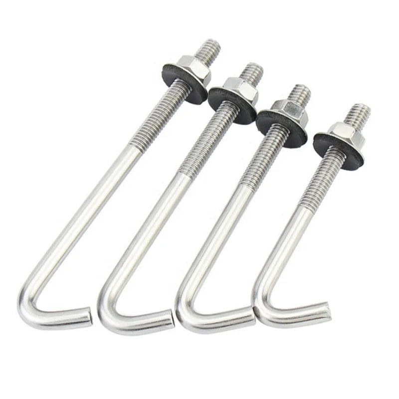 M5 M6 Stainless Steel 304 J-Bolts Foundation Bolts Hook Screw for Roofing