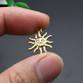 Anti Fading Gold Plated Copper CZ Setting Star Sun Flower Pendant Charms for Women Jewelry