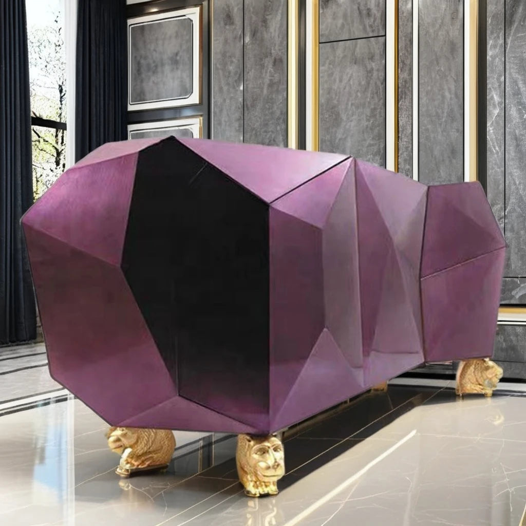 Diamond AMETHYST Italian Design Sideboard Storage Cabinets Luxury Modern Contemporary Stainless Steel Furniture for Home Bar