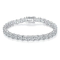 HanYu Jewelry 925 Sterling Silver Bracelet for Women D VVS Princess Cut 0.5 Carat Moissanite Diamond Tennis Chain Bracelet