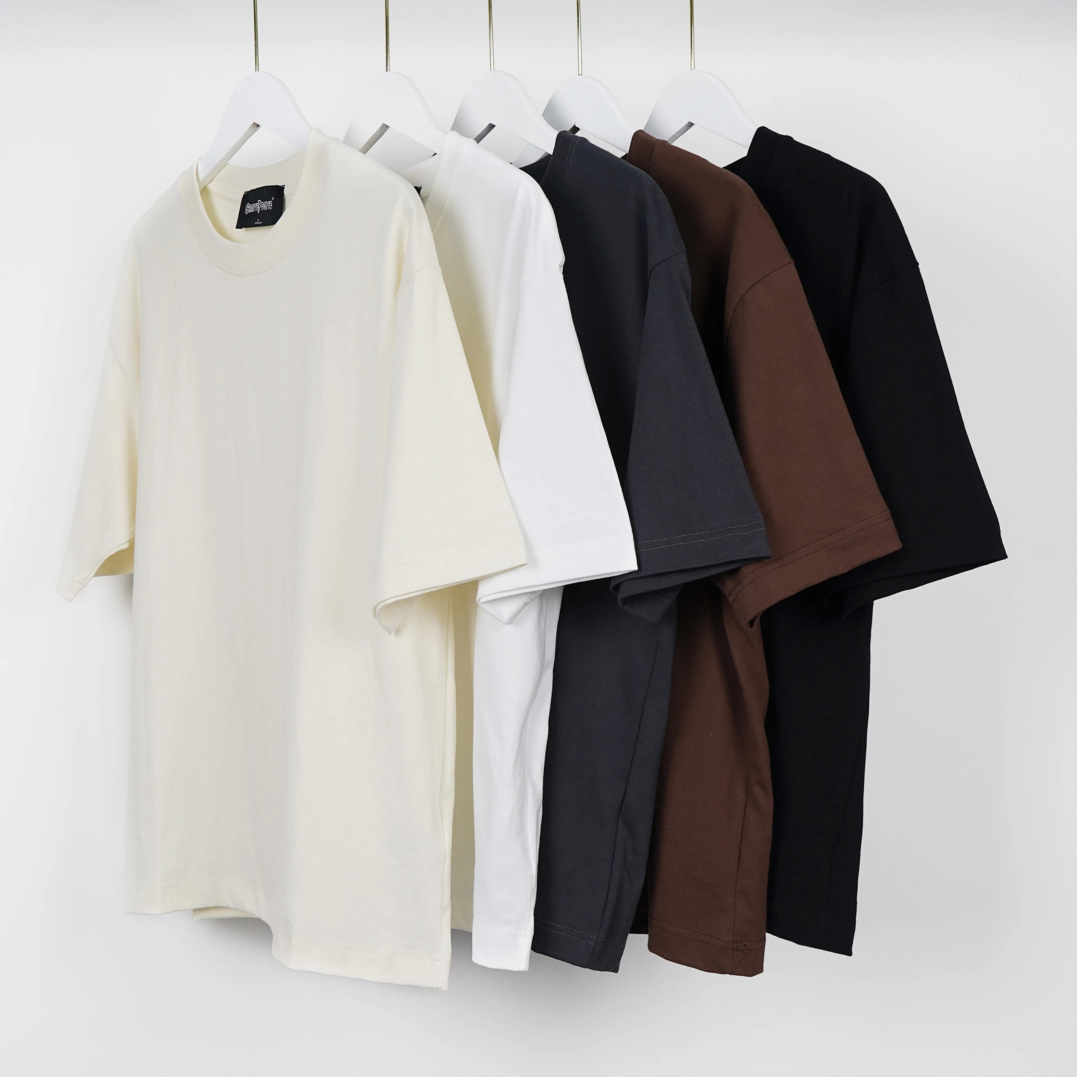 Wholesale 260G Heavyweight 100% Cotton Tshirt Prime Quality Custom Logo Printed Unisex Short Oversized Men's Tshirt Customizable