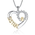 High-grade the Loving Friendship Necklace SISTER Zircon Pendant Necklace
