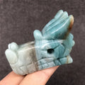 HZ Wholesale Natural carving dragon amazonite crystal Dragon head for decoration