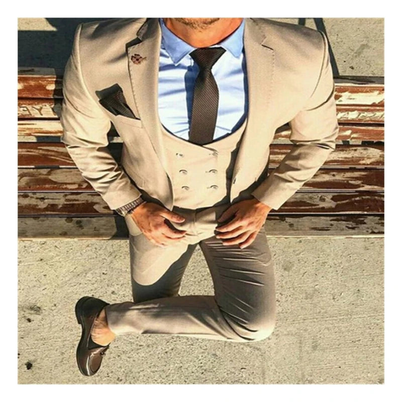Formal Autumn Latest Coat Pant Designs Men Suits (Jacket+Pants+Vest) Wedding Men 3 Pieces Suits Custom Made Tuxedo Blazer