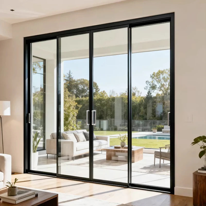 High Strength Waterproof Aluminum Frame Double Glazed Glass Sliding Door for Australian Home Balcony Weather Resistant