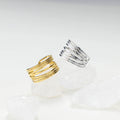 Chris April 316L Wholesale Price Stainless Steel PVD Gold Plated Multi-layers Band Ring