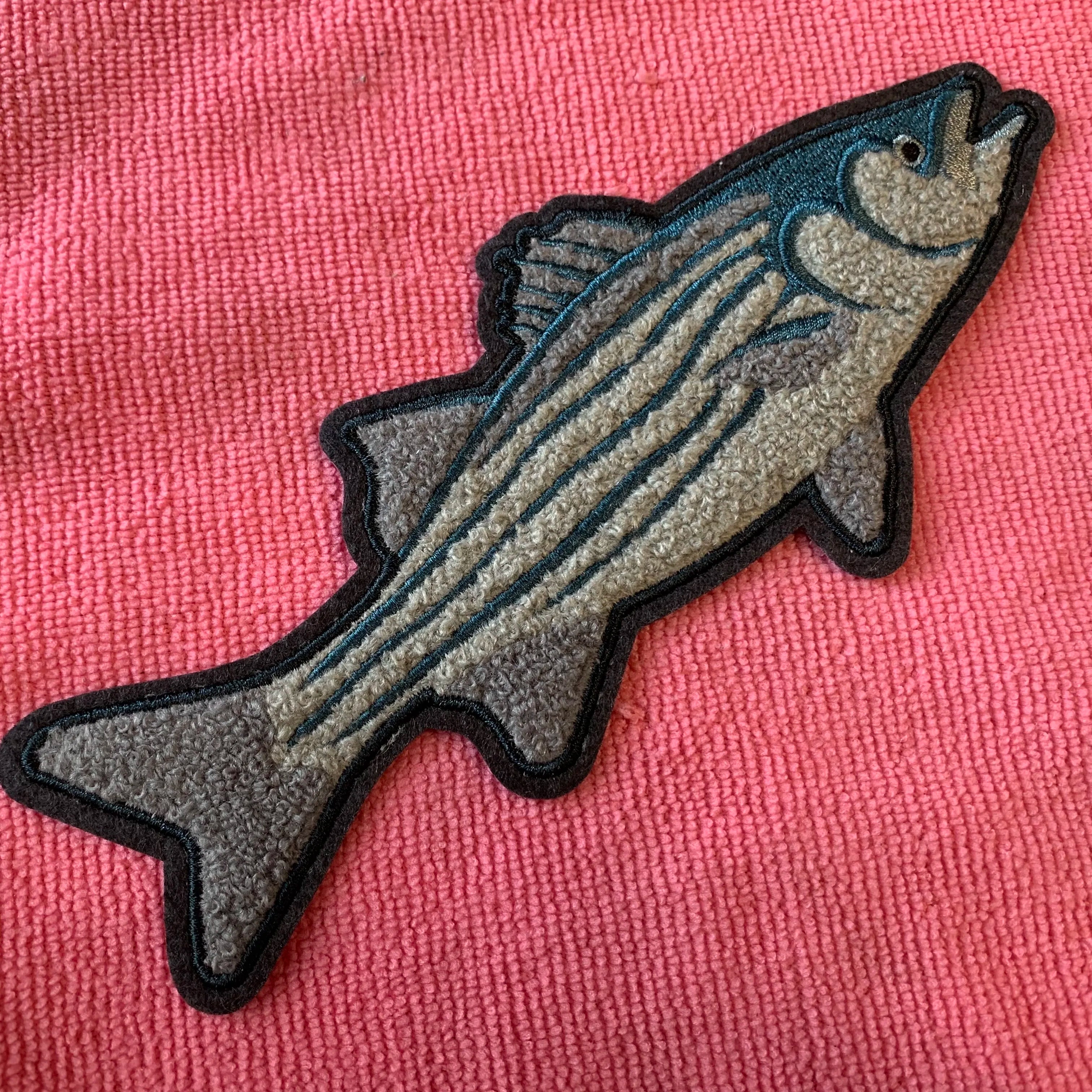 Custom Fish Shape Full Embroidery Towel Patch3D logo Heat Press Animal logo Embroidery Chenille Patch