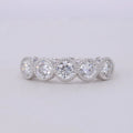 DEF VVS VS Round Brilliant Cut 5pcs 4mm Lab Diamond Ring Starsgem Wedding Half Eternity Band 10K Gold HPHT CVD Diamond Jewelry