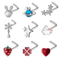 Gaby New Arrival S925 Silver Body Piercing Jewelry Heart-Shape Bling Diamond Nose Ring for Weddings Wholesale