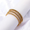 18K Gold Plated Stainless Steel Jewelry Good Set Stackable Elastic Stretch Gold Ball Beaded Stacked s