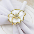 Wholesale Metal Flower Napkin Rings Gold Floral Serviette Holders Ring for Wedding Party Banquet Table Decoration