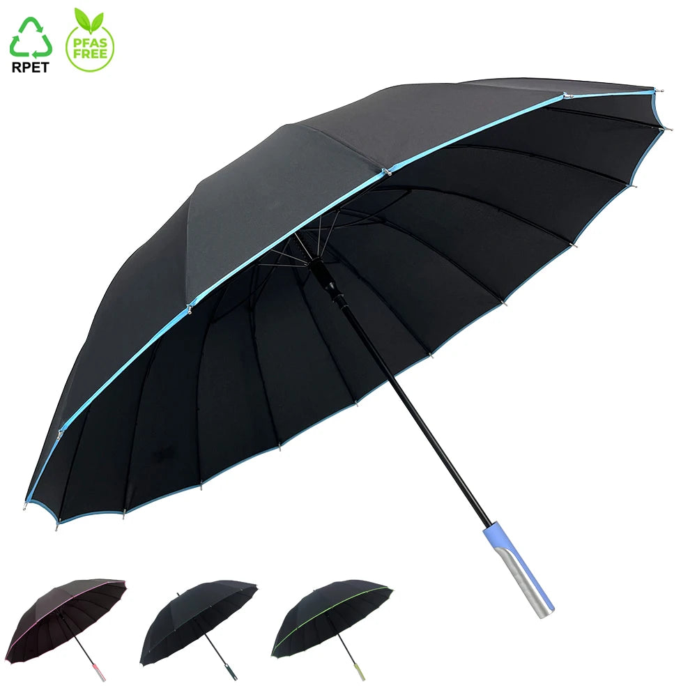 OVIDA Hot Sell Logo Printing Golf Umbrella UV Protection Hook Umbrella Windproof Open Advertising Custom Logo Straight Umbrella