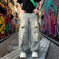 Factory Jeans Manufacturer Oversized Acid Wash Vintage Ripped Wide Leg Distressed Denim Pant Baggy Loose Designer Men Jean
