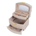 Three Layers Pu Jewelry Box Custom Earrings Necklace Storage Box Jewelry Packaging Box